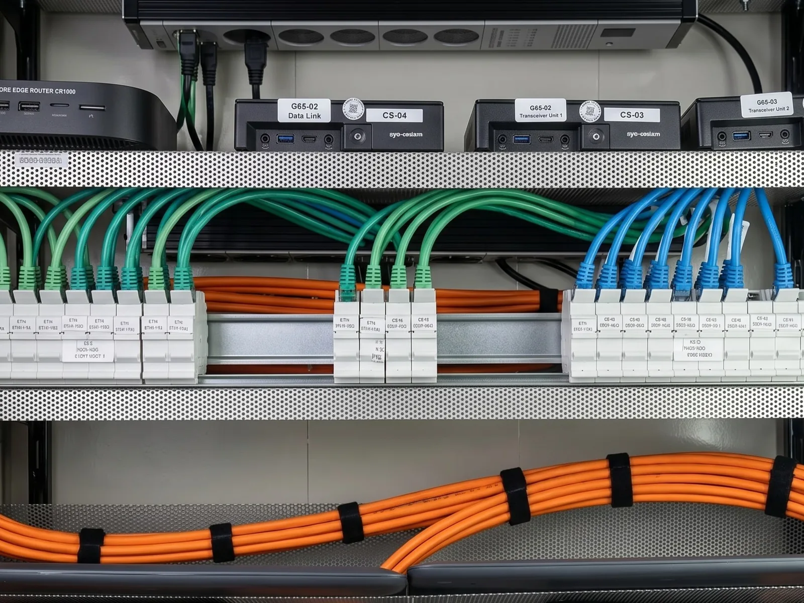 Kabelwege, Patchbereiche und Schranktechnik im Technikraum